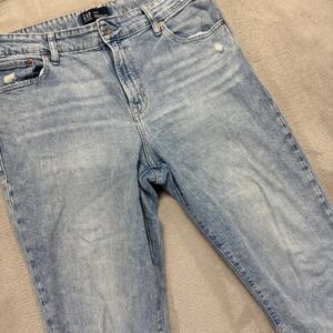 GAP Jeans Womens 12/31 Universal Slim Boyfriend Distressed Light Wash Blue Denim